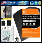 Aertiavty 60 Packs Magnetic Sheets With Adhesive Backing 5X7 Inch. Fixed Price $47.99.