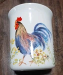 Paula Deen Stoneware Garden Rooster Kitchen Tool Crock Cooking Utensil Holder. Fixed Price $39.99.