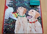 Cute Golden Retriever Dogs Plays Fetch With Santa Christmas Reusable Gift Bag. Fixed Price $7.65.