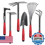 Flora Guard 6-PC Heavy Duty Garden Tool Set, Trowel, Rake, Hoe, Weeder. Fixed Price $39.18.