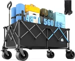 48" Xl Collapsible Wagon Cart, 400L Heavy Duty Folding With All-terrain Wh. Fixed Price $128.99.