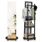 Coat Rack With Full Length Mirror Freestanding Tree 3 Hooks-walnut. Fixed Price $134.99.