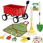Qtioucp Kids Gardening Wheelbarrow Set, Metal & Wooden Tools For .... Fixed Price $58.01.