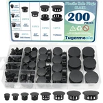 Tugermoola 200PCS 8 Sizes Plastic Hole Plugs Black 5MM-25MM (1/5"-1"),. Fixed Price $14.76.