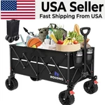Collapsible Cart With Wheels Foldable - Folding Utility Heavy Duty Wagons. Fixed Price $73.89.