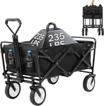 Hudada Collapsible Wagon Foldable Heavy Duty Steel Utility Outdoor Big Wheels. Fixed Price $40.00.