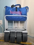 Macsports Collapsible Folding All Terrain Outdoor Beach Utility Wagon Cart, Blue. Fixed Price $75.00.
