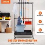Vevor Garden Tool Organizer - 10 Slot Yard Tower Rack With Wheels. Fixed Price $88.90.