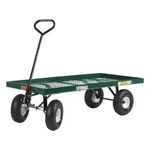 Farm-tuff Durable Metal Deck Garden Wagon With Flat-free Tires, Green, 24" X 48". Fixed Price $288.97.