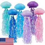 Zilue Mermaid Jellyfish Paper Lanterns - 6 Pack Ocean Birthday Decor. Fixed Price $26.98.