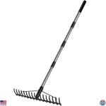 5.4FT Heavy Duty Garden Rake With Stainless Steel Handle & 17 Tines. Fixed Price $56.44.