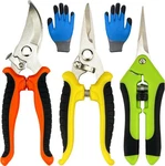 4 Pack Garden Pruning Shears With Gloves, Stainless Steel Snips. Fixed Price $12.97.