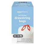 Amazon Basics Tall Kitchen Drawstring Trash Bags, 45 Count (pack Of 1), White. Fixed Price $15.61.