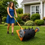 30-95 Lbs Rolling Lawn Aerator, Wheels, Heavy Duty Steel, 2" Spikes, Sand Funnel. Fixed Price $139.99.