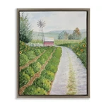 Stupell Industries Tranquil Farm Path Brown Framed Floater Canvas Wall Art. Fixed Price $142.63.