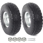 Ar-pro (2-PACK) 10-INCH Solid Rubber Tire Wheels 4.10/3.50-4", Silver. Fixed Price $49.93.