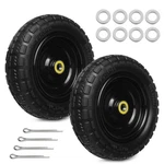 13" Solid Rubber 4.00-6 Flat Free Tires W/ 5/8" Bearings 2.17" Offset Hub. Fixed Price $55.48.