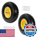 Ltnicer Solid Rubber Tires And Yellow Wheels 4.10/3.50-4 X Flat. Fixed Price $40.33.