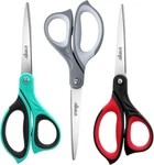 Livingo 8.5" Scissors All Purpose, 3 Pack Ultra Sharp Blade Blue/red/grey. Fixed Price $18.54.
