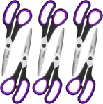 Rkqoa 8" All-purpose Scissors (6 Pack) Comfort-grip, Sharp, Office, School. Fixed Price $16.60.