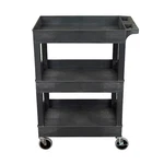 Luxor Plastic Utility Tub Cart Three Shelf-black 24" 18" SEC111-B. Fixed Price $163.78.