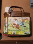 Nos 1970'S Thermos Playmates Picnic Set Red Plaid Original Vintage Sports Kit. Fixed Price $10.00.