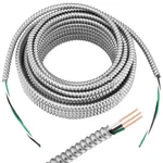 Electrical Wire Gauge 100 Ft 12/2 Copper Aluminum Armor Silver Kingdder Metal. Fixed Price $209.99.