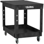 Global Industrial Service Utility Cart Plastic 2 Flat Black Shelf 44 800335. Fixed Price $140.79.
