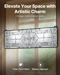 Stained Glass Window Panel, 35.2" X 13" Tiffany Style Hanging Transom. Fixed Price $173.48.