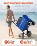 Beach Cart W/ 12" Balloon Wheels Folding Sand Wagon 165 Lb Adjustable Handle. Fixed Price $212.99.