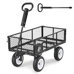 Vevor Garden Cart 900 Lbs Heavy Duty Steel Yard Utility Wagon With Tires Black. Fixed Price $103.99.