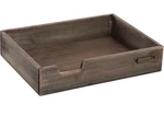 Wood Desktop Letter Paper Tray Organizer W/ Handles, Metal Label Holder 13.3X9.8. Fixed Price $19.00.